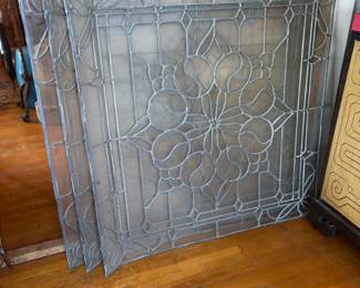 3 Antique  Leaded windows 