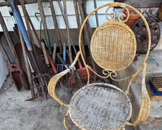 Wire & wicker chair