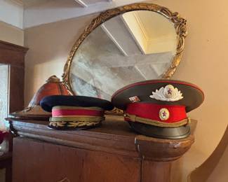 Dress military hats & mirror