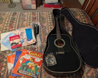 Odessa Acoustic Guitar model D-23 & guitar music books