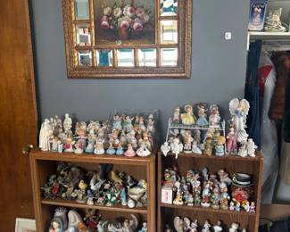 Flower Mirror Angel Figurines 