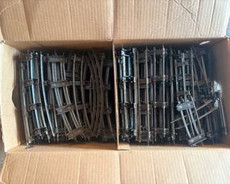 Large egg box full of American Flyer train track