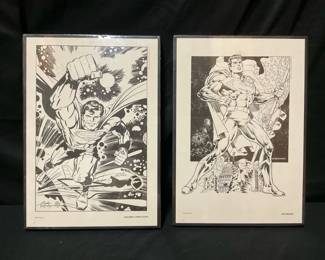 Black  White Superman Lithograph