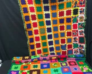 Patchwork Crocheted Blankets 2ct.