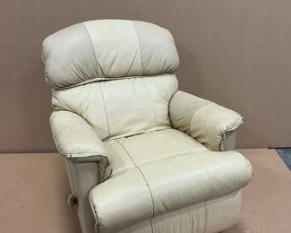 Cream Polyester Recliner