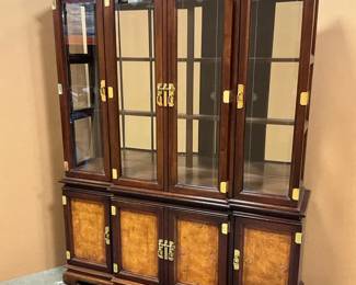 Oriental Two Piece Breakfront China Cabinet