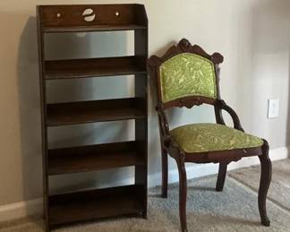 Wood Shelf And Chair