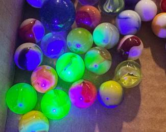 some uranium vaseline glass marbles 