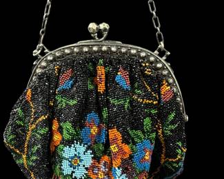 Antique beaded bag purse
