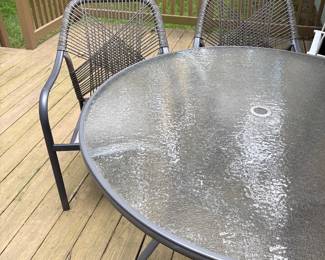 Outdoor Table w/umbrella and 2 chairs