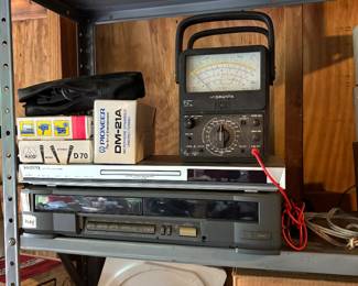 VHS VCR, Microphones and analog multimeter