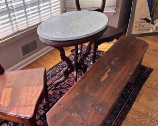 Marble top sidetable