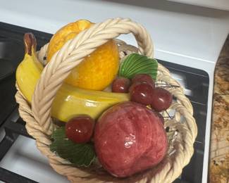 Decorative bowls and fruit