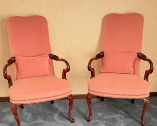 vintage Queen Anne-style armchairs - mahogany