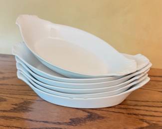 BIA Cordon Bleu white porcelain au gratin dishes.