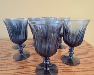 Gorham Crystal goblets in the Gentry Blue -8