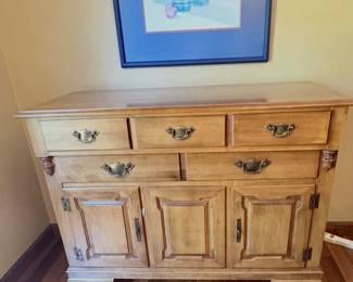 Vintage Young Republic Solid Maple Buffet / Server