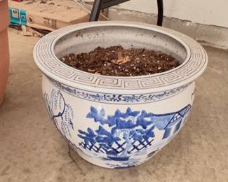 porcelain fish bowl planter