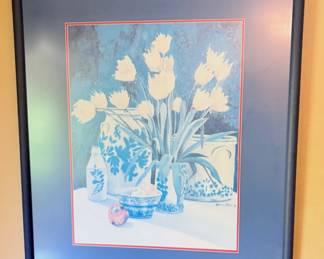 framed print- floral still life watercolor art print by artist Helen Paul
