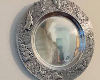 vintage Arthur Court aluminum serving tray - "Bunnies Collection,