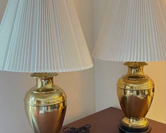 vintage Ethan Allen brass ginger jar table lamp