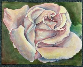 Art#042 ($55) Mitch Howell Coon/ Rose Watercolor Original