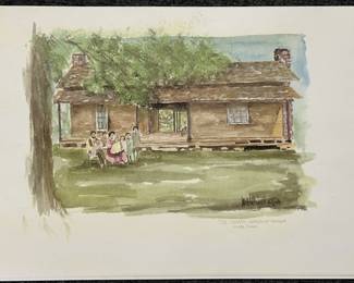 Art#010-#012 ($40 each) Mitch Howell Coon/ Thomas Jefferson Tanner Homeplace Watercolor Print