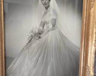 Mitch in her wedding gown