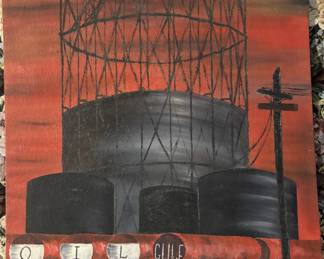 Art#031 ($75) Mitch Howell Coon/ Gulf Oil Original