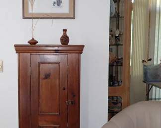 1 DOOR PINE PIE SAFE - BARREL CHAIR