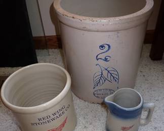 CROCKS - RED WING CROCK - PITCHER - 2 WESTERN CROCK