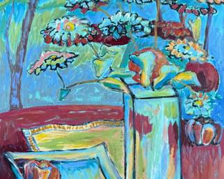 This lot features an original painting by listed Oregon artist, Charles Hannegan. This piece measures in frame, 29” H x 23” W. Charles Hannegan is a longtime painter and ceramicist based in Salem, Oregon, known for his landscapes and nature-inspired work. He is an active member of the Fairmount Hill arts community and a recognized name in the region’s public art spaces.