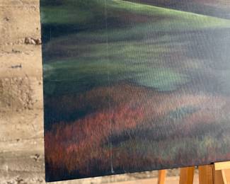“Water Weaving”, a large original acrylic on canvas painting by listed artist, Sue-Del McCulloch. This piece measures, 48” H x 60” W.