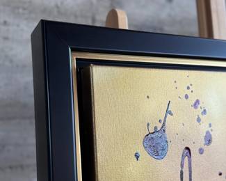 “Gold Rush”, an original acrylic painting on canvas by listed artist, Kre8. Comes with a certificate of authenticity and an appraisal from 2022 for $8,900. This piece measures in frame, 35” H x 35” W.