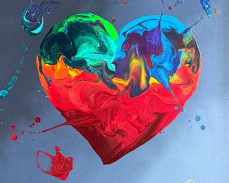 “The Love of Kre8tion”, an original acrylic on canvas painting by listed artist, Kre8. Comes with a certificate of authenticity and an appraisal from 2023 for $6,600. This piece measures in frame, 29” H x 29” W.