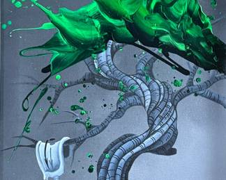 “Forged by Passion”, an original acrylic painting by listed artist, Kre8. Comes with a certificate of authenticity and an appraisal from 2021 for $1,890. This piece measures in frame, 37.5” H x 31.5” W.