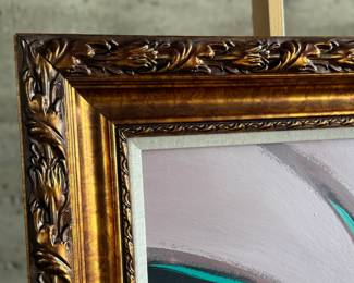 “Space & Motion”, an original acrylic painting by listed artist, Charles Lee. Comes with a certificate of authenticity and an appraisal from 2020 for $6,125. This piece measures in frame, 33” H x 45” W.