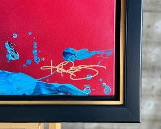 “Big Red”, an original acrylic painting on canvas by listed artist, Kre8. Comes with an certificate of authenticity and an appraisal from 2022 for $12,300. This piece measures in frame, 30.5” H x 27.5” W.