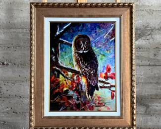“Being Wise”, an original acrylic and watercolor painting on metal by listed artist, Daniel Wall. Comes with a certificate of authenticity and an appraisal from 2022 for $11,000. This piece measures in frame, 34” H x 28” W.