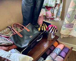 Men's Ties (Thomas Pinks, Ike Behar & more), Dooney bags and riding boots
