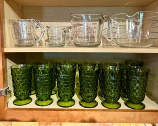 Pyrex and Indiana Glass Whitehall Tumblers