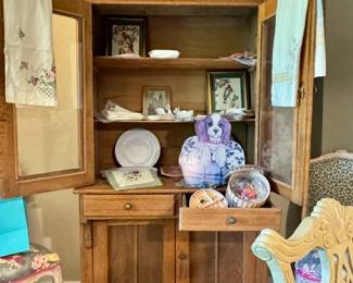 Paxman's Laundry Basket and assorted China & Linens (HUTCH IS NFS - all other items are available)