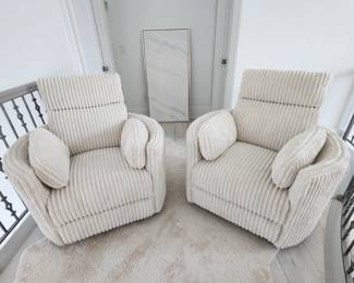 Pair of Power Swivel Reclining Chairs