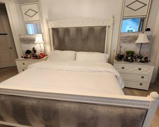 Antique King Custom Painted Bed