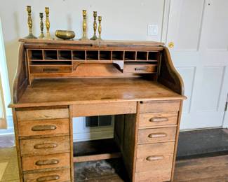 Solid Oak Rolltop Desk