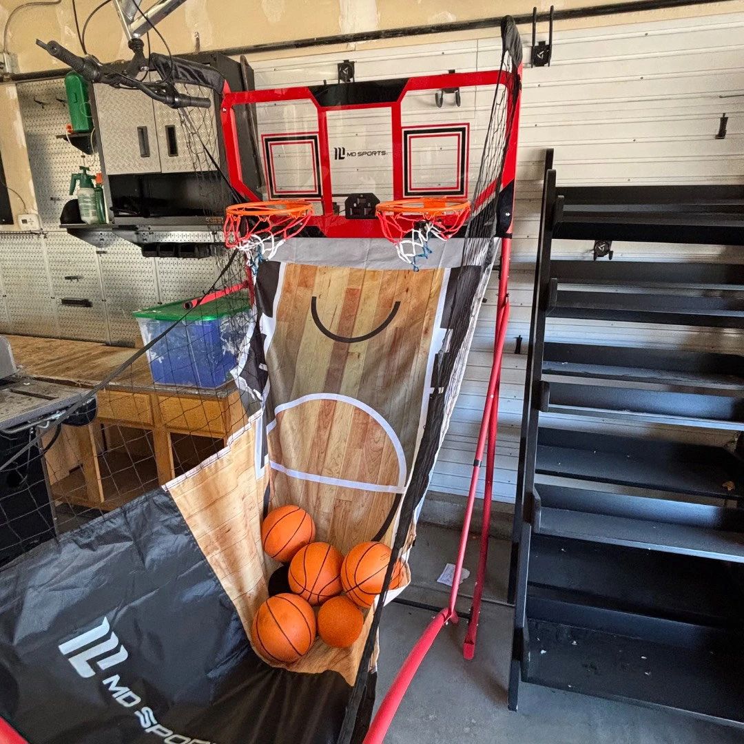 Lot #1 MD Sports Double Shot Arcade Basketball Game Dual Hoop Electronic Score System