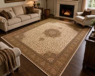 Lot #53 Persian Weavers Elegance E-206 Ivory Area Rug 10x13 Heat Set Polypropylene