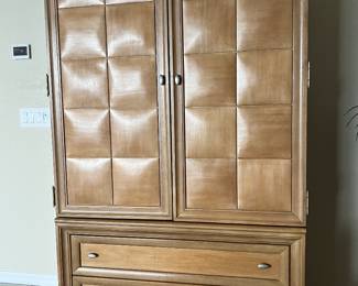 Gorgeous Storage cabinet with outlet-goes with King bed or separate!