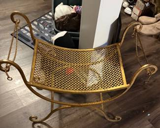 Vintage Hollywood Regency Vanity Stool