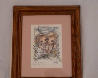1982 Jody Bergsma limited edition lithograph print titled "Sisters Are Forever"
